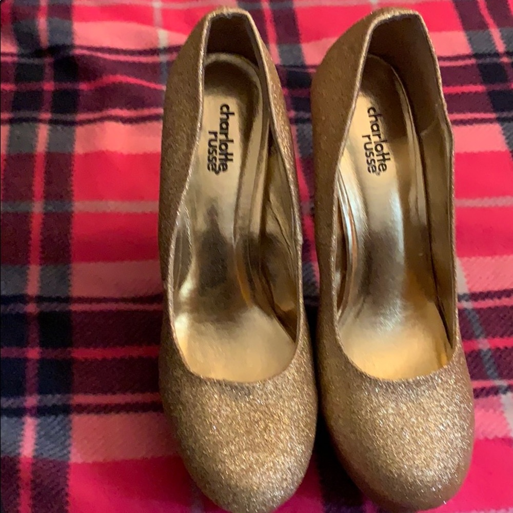Gold Glitter 4in Heels